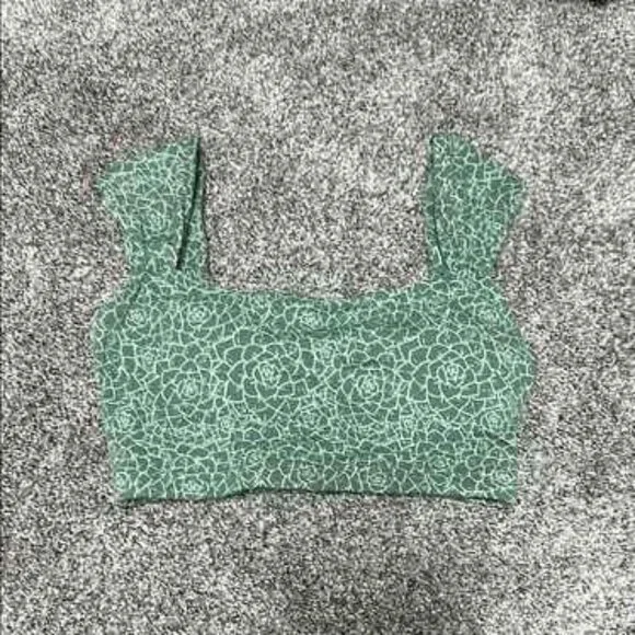 BuffBunny Collection Aloe Sports Bra Eden Green Floral Print Succulent size S - Picture 10 of 10